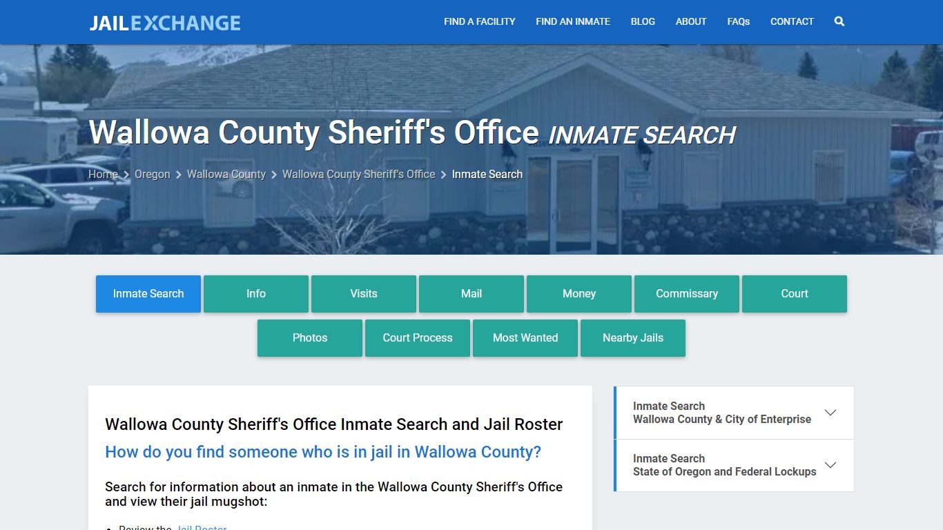 Wallowa County Sheriff's Office Inmate Search - Jail Exchange