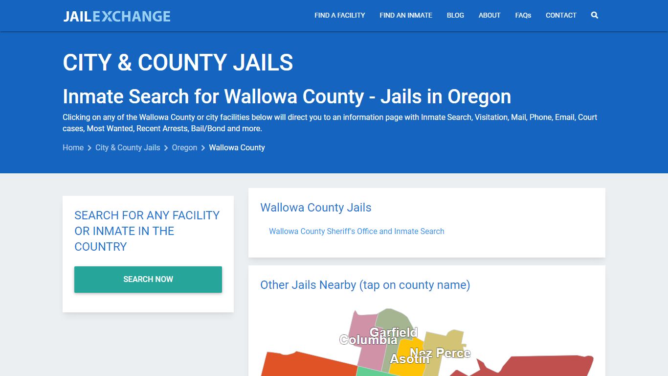 Inmate Search for Wallowa County | Jails in Oregon - Jail Exchange
