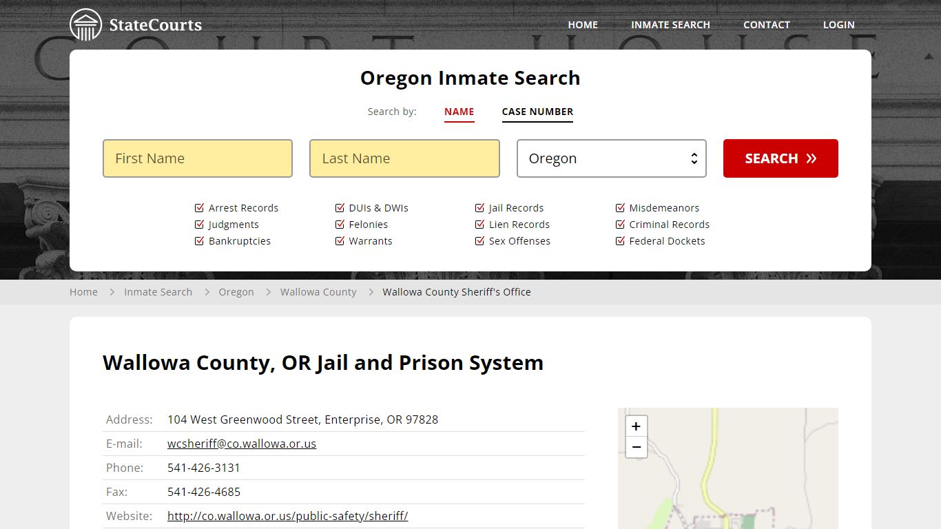 Wallowa County, OR Jail and Prison System - State Courts